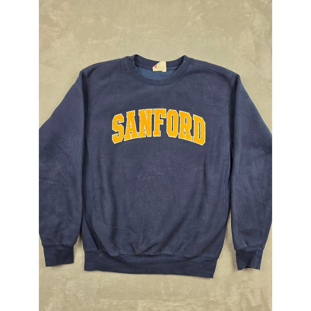 Vintage MV Sport Pro-Weave Sweatshirt Mens S Navy Sanford Heavyweight Crew